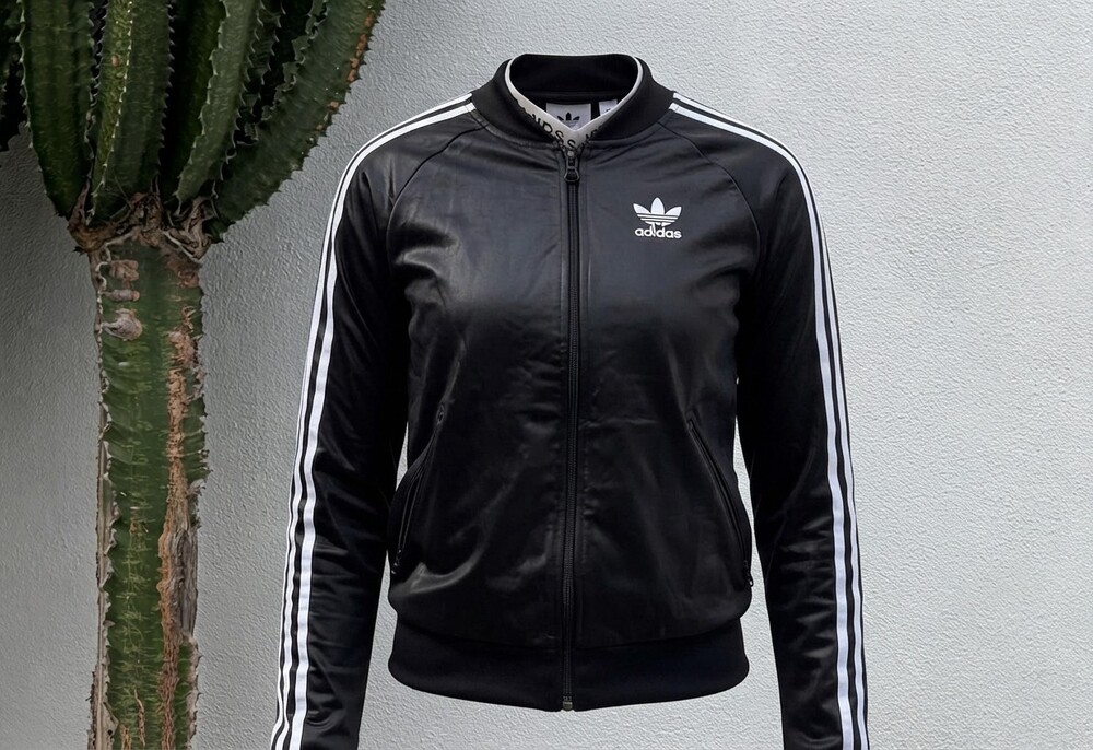 Adidas Originals Black Satin Look Track Jacket